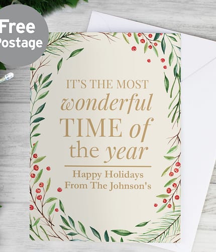 Personalised Wonderful Time of The Year Christmas Card - ItJustGotPersonal.co.uk